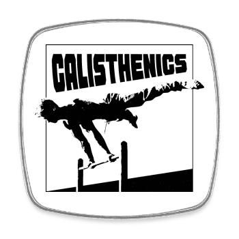 Calisthenics Planche Pose Silhouette - Square fridge magnet - white - Front