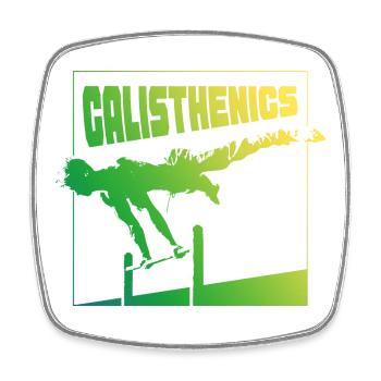 Calisthenics Gradient Pose Square Design - Square fridge magnet - white - Front