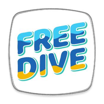 Freedive - One Breath Diving - Freediving World - Viereckiger Kühlschrankmagnet - Weiß - Vorne