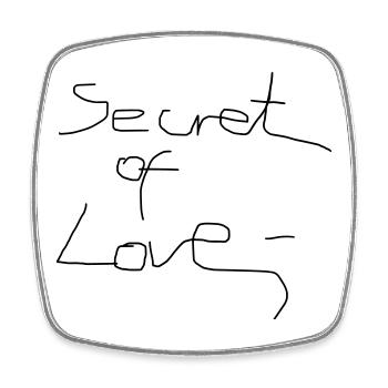 Secret of Love – Minimal Handwritten Text Design - Viereckiger Kühlschrankmagnet - Weiß - Vorne