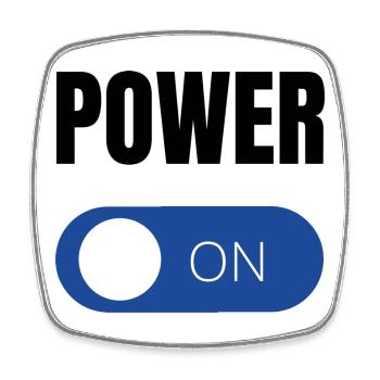 Blauer Toggle ON Design Power Motivation Energie - Viereckiger Kühlschrankmagnet - Weiß - Vorne