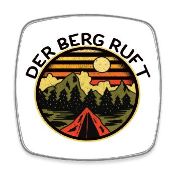 Vintage Der Berg Ruft - Natur Outdoor Berge - Viereckiger Kühlschrankmagnet - Weiß - Vorne