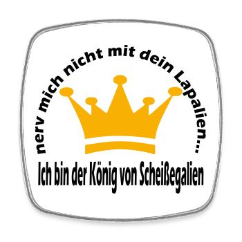 König - Viereckiger Kühlschrankmagnet - Weiß - Vorne
