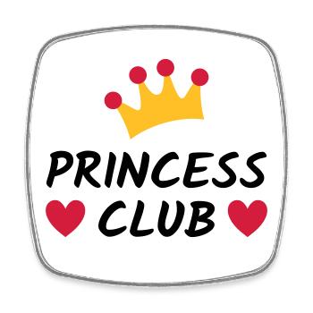 Princess club (Krone, Herzen) - Viereckiger Kühlschrankmagnet - Weiß - Vorne