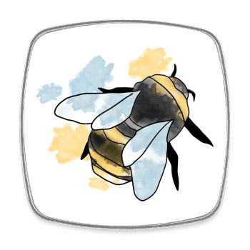 Hummel - Viereckiger Kühlschrankmagnet - Weiß - Vorne