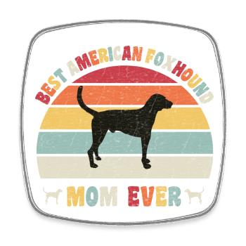 Best American Foxhound mom ever dog lovers vintage - Viereckiger Kühlschrankmagnet - Weiß - Vorne