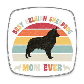 Best Belgian Sheepdog mom ever dog lovers vintage - Viereckiger Kühlschrankmagnet - Weiß - Vorne