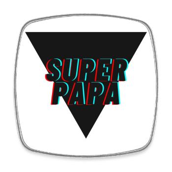 SUPER DAD - Square fridge magnet - white - Front