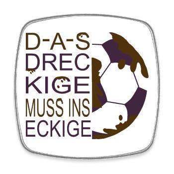 Schlamm Fußball - Viereckiger Kühlschrankmagnet - Weiß - Vorne