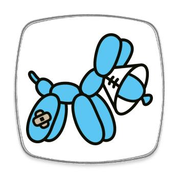 Funny Balloon Artist Dog Protective Collar Veterinarian - Square fridge magnet - white - Front