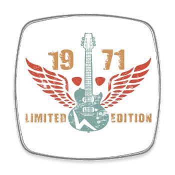 Gitarre Gitarrenspieler Gitarristin 1971 - Viereckiger Kühlschrankmagnet - Weiß - Vorne