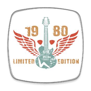 Guitar Guitarist Guitar Player 1980 Birthday - Square fridge magnet - white - Front