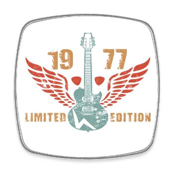 Gitarre Gitarrenspieler Gitarristin 1977 - Viereckiger Kühlschrankmagnet - Weiß - Vorne
