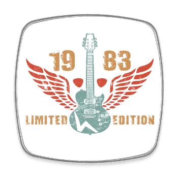 Guitar Guitarist Guitar Player 1983 Birthday - Square fridge magnet - white - Front