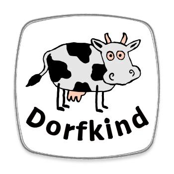 Dorfkind - Viereckiger Kühlschrankmagnet - Weiß - Vorne