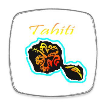 TAHITI - Magnet carré - blanc - Devant