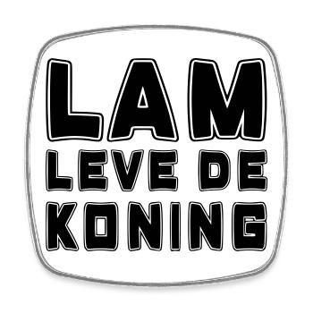 Lamm lebe den König, Königstag # - Viereckiger Kühlschrankmagnet - Weiß - Vorne