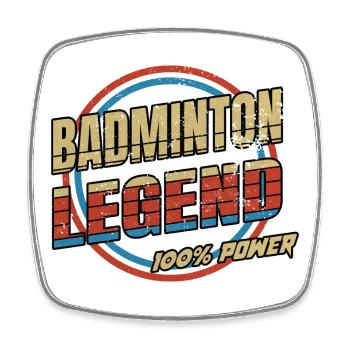 Badminton Legende - Viereckiger Kühlschrankmagnet - Weiß - Vorne