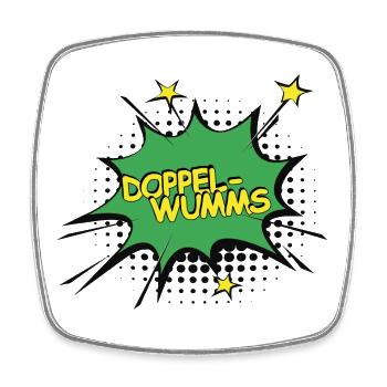 Doppelwumms Comic Style - Viereckiger Kühlschrankmagnet - Weiß - Vorne