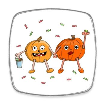Citrouille d’Halloween mignonne pour les enfants - Magnet carré - blanc - Devant