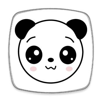 Panda Panda Bear Bear Bear Face Eyes cute - Square fridge magnet - white - Front