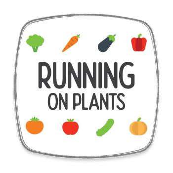 Running On Plants - Square fridge magnet - white - Front