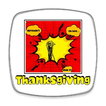 Cartoon turkey - Square fridge magnet - white - Front