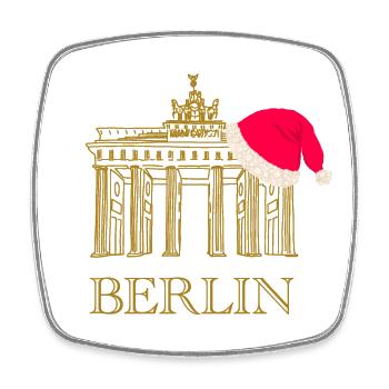 Berlin Noël Porte de Brandebourg - Magnet carré - blanc - Devant