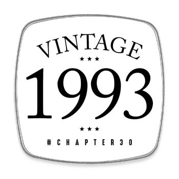 Jahrgang 1993 - Viereckiger Kühlschrankmagnet - Weiß - Vorne