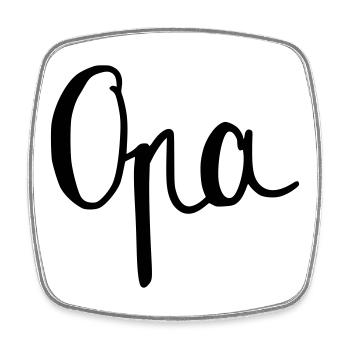 Opa - Viereckiger Kühlschrankmagnet - Weiß - Vorne