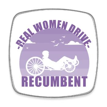 Fahrrad Liegerad Radsport Sport Recumbent Geschenk - Viereckiger Kühlschrankmagnet - Weiß - Vorne