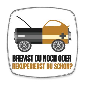 E-Autofahrer - Viereckiger Kühlschrankmagnet - Weiß - Vorne