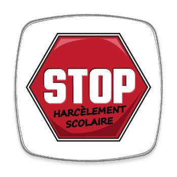 Stop Harcèlement Scolaire - Magnet carré - blanc - Devant