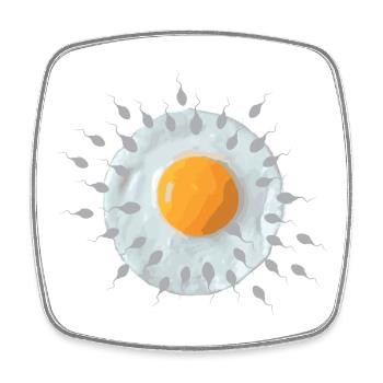 Breakfast egg - Square fridge magnet - white - Front