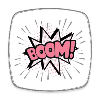 Boom rosa - Viereckiger Kühlschrankmagnet - Weiß - Vorne