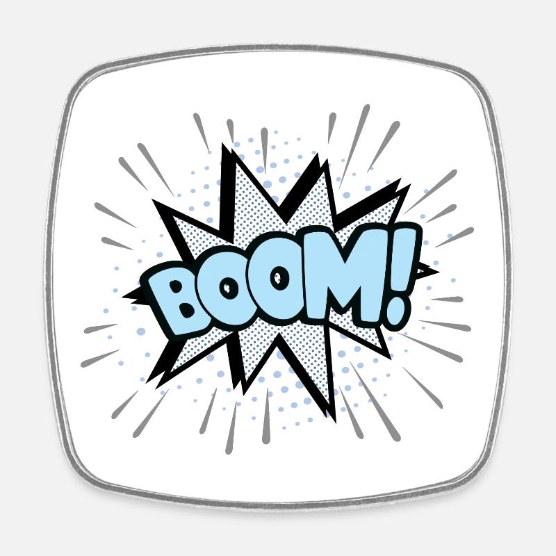 Boom blau - Viereckiger Kühlschrankmagnet - Weiß