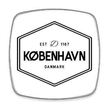 Kopenhagen Vintage Stadtbadge - Viereckiger Kühlschrankmagnet - Weiß - Vorne