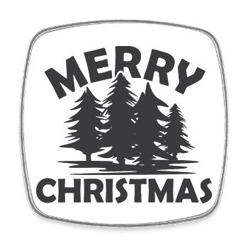 Merry Christmas Forest Symbol Nature Illustration - Square fridge magnet - white - Front