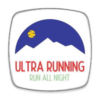 Ultra Running – Run All Night - Square fridge magnet - white - Front
