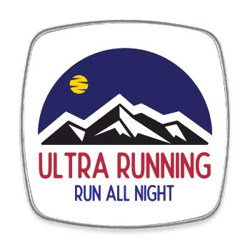 Ultra Running – Laufen Sie die ganze Nacht - Viereckiger Kühlschrankmagnet - Weiß - Vorne