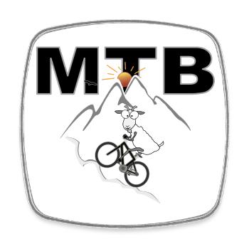 MTB Bergziege - Viereckiger Kühlschrankmagnet - Weiß - Vorne
