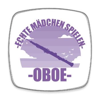 Oboe Musikerin Instrument Mädchen Geschenk - Viereckiger Kühlschrankmagnet - Weiß - Vorne