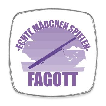Fagott Musikerin Instrument Mädchen Geschenk - Viereckiger Kühlschrankmagnet - Weiß - Vorne