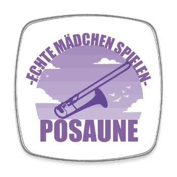 Posaune Musikerin Instrument Mädchen Geschenk - Viereckiger Kühlschrankmagnet - Weiß - Vorne