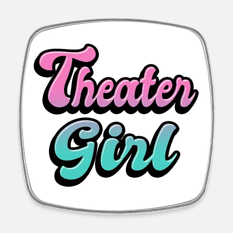 Fille de théâtre - Magnet carré - blanc