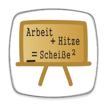 Arbeiten und Hitze - Viereckiger Kühlschrankmagnet - Weiß - Vorne