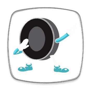 Hockey sur glace - Magnet carré - blanc - Devant
