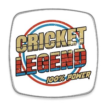 Cricket Legende Sport Design - Viereckiger Kühlschrankmagnet - Weiß - Vorne