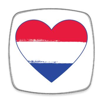 Holland Flag Heart used - Square fridge magnet - white - Front
