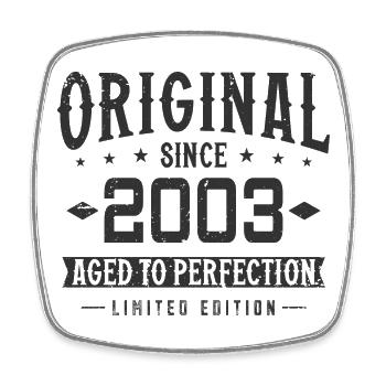 Original 2003 Jahrgang Vintage Geburtstag Geschenk - Viereckiger Kühlschrankmagnet - Weiß - Vorne